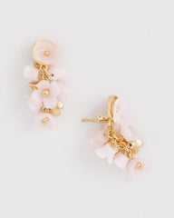 Chico's Outlet Pink Pink Flower Cluster Drop Earrings