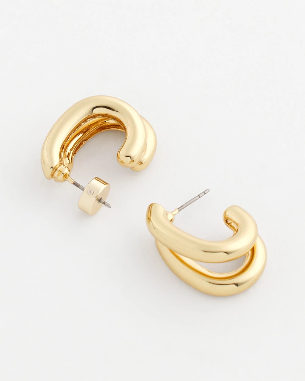 Chico's Online Gold Gold Double Mini Hoop Earrings