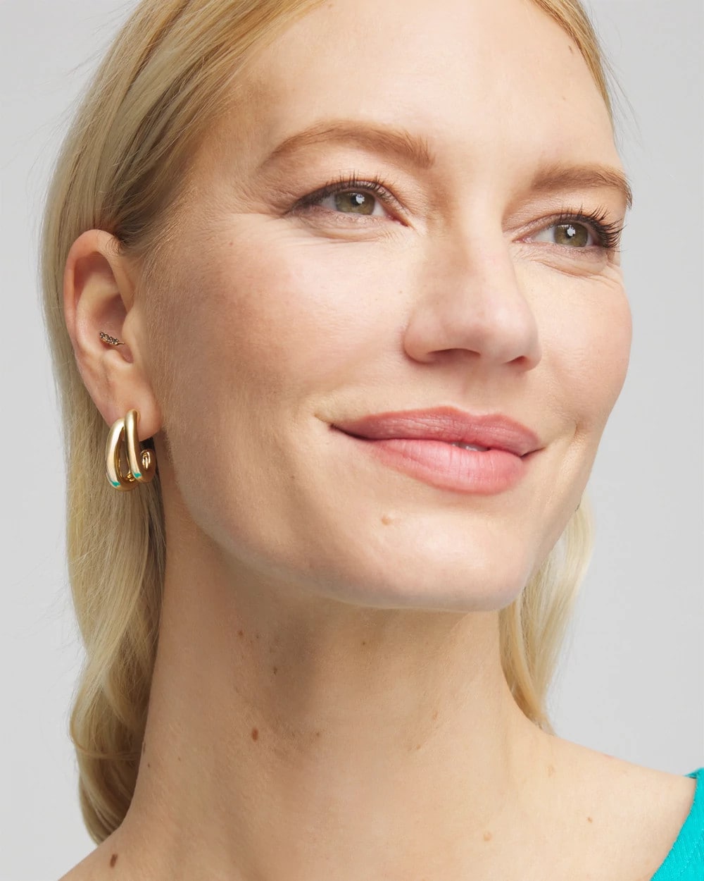 Chico's Online Gold Gold Double Mini Hoop Earrings