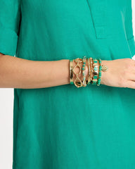 Chico's On Sale Green Genuine Howlite Beaded Stretch Bracelet