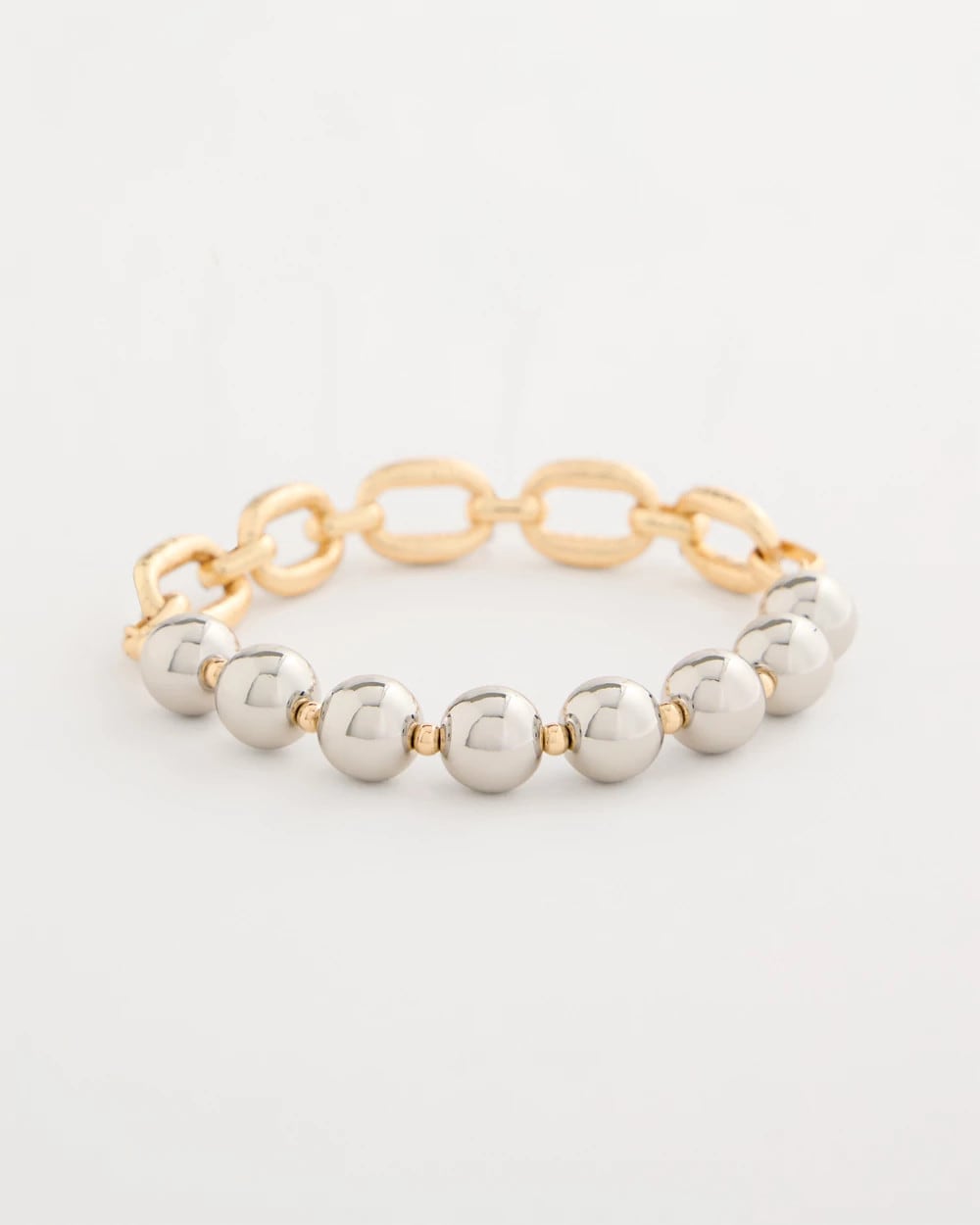 Chico's For Sale Mixed Metals Mixed Metal Chain Bead Stretch Bracelet