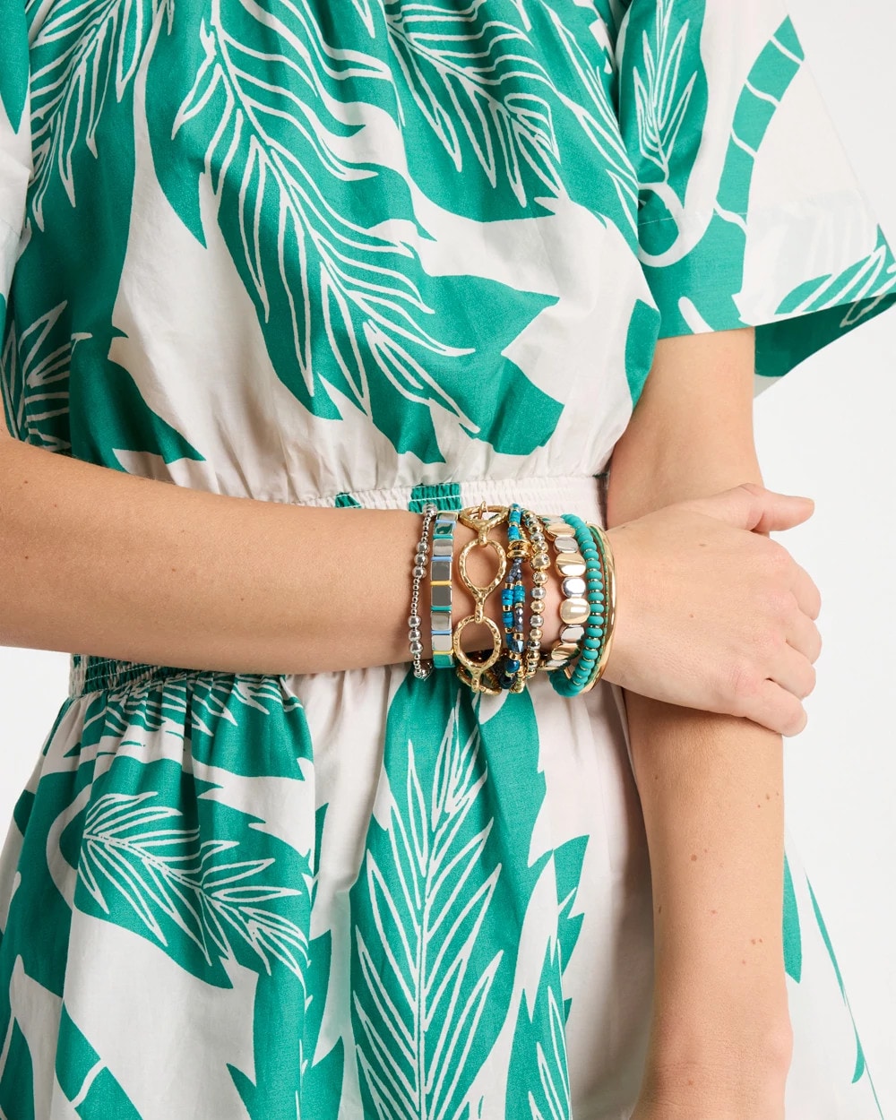 Chico's Discount Teal Glam Teal Slice Stretch Bracelet
