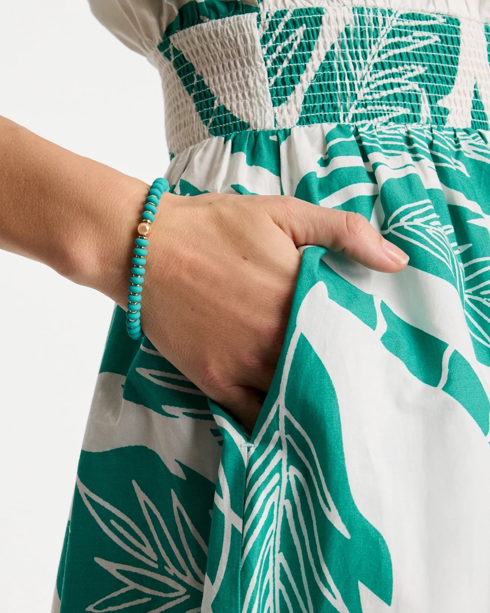 Chico's Sale Teal Green Round Stretch Bracelet