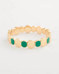Chico's Outlet Green Green Goldtone Glam Stretch Bracelet