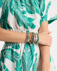 Chico's On Sale Teal Genuine Teal Tiger's Eye Stretch Bracelet