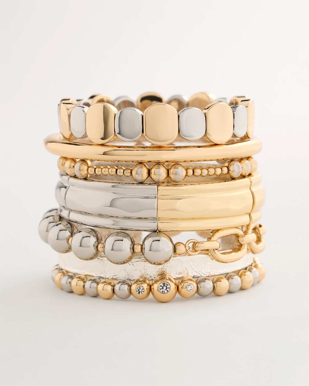 Chico's For Sale Mixed Metals Mixed Metal Beaded Stretch Bracelet