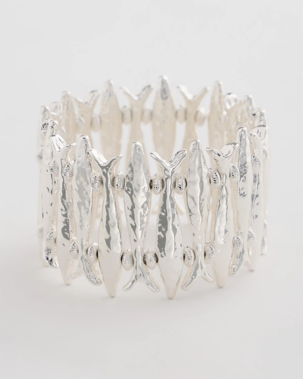 Chico's Online Silver Silvertone Fish Stretch Bracelet