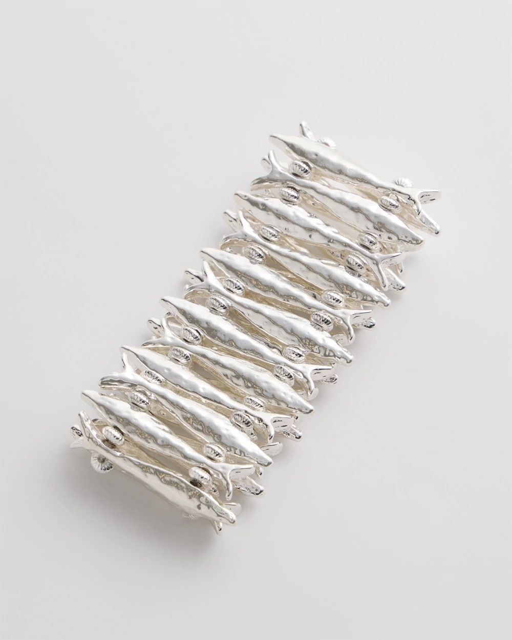 Chico's Online Silver Silvertone Fish Stretch Bracelet