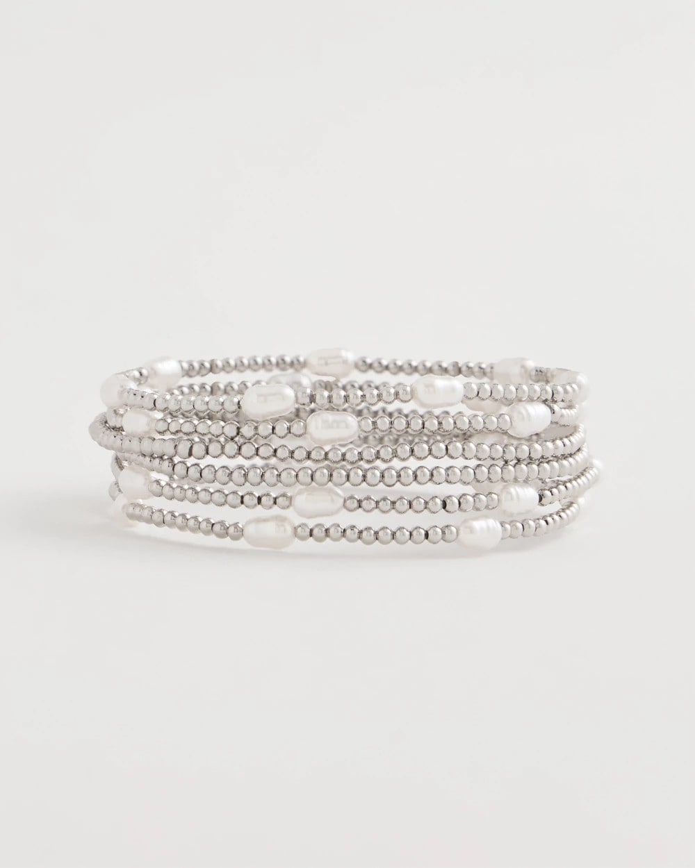 Chico's Discount Silver Pearlescent Bead Ball Bracelet