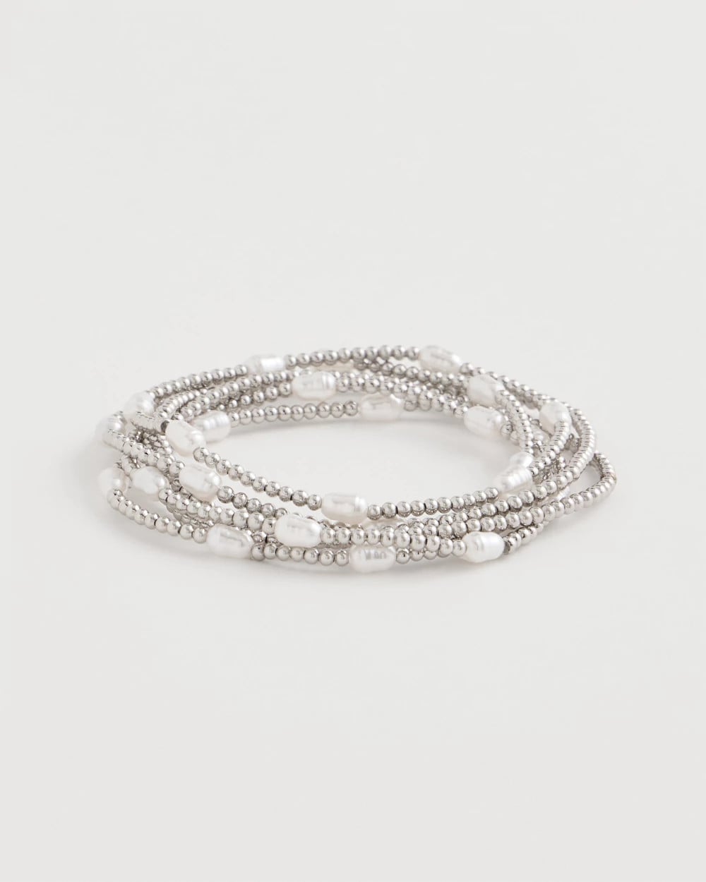 Chico's Discount Silver Pearlescent Bead Ball Bracelet