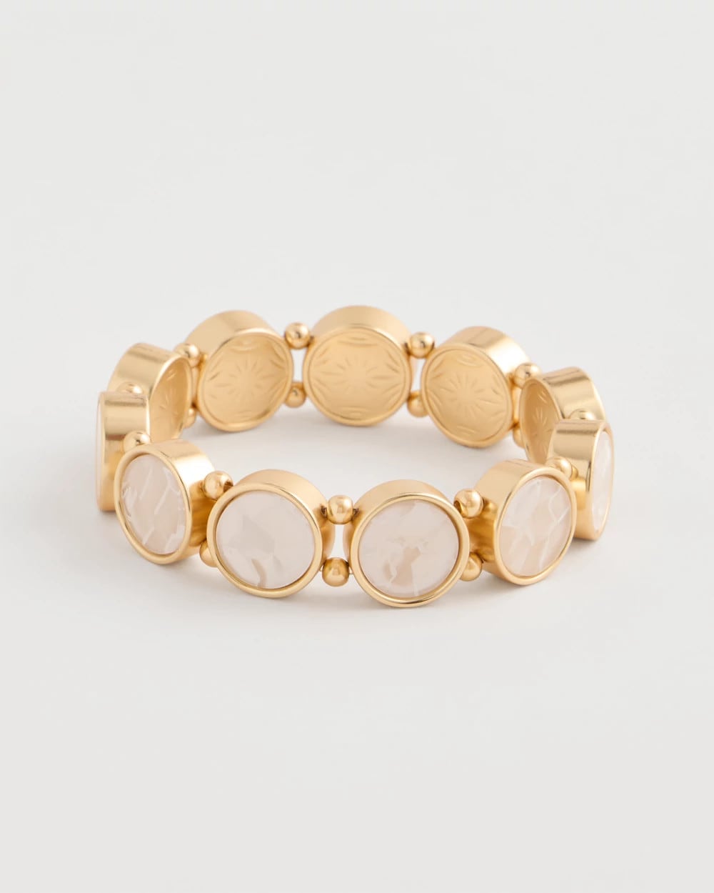 Chico's Outlet Gold Pearlescent Goldtone Stretch Bracelet