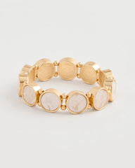 Chico's Outlet Gold Pearlescent Goldtone Stretch Bracelet
