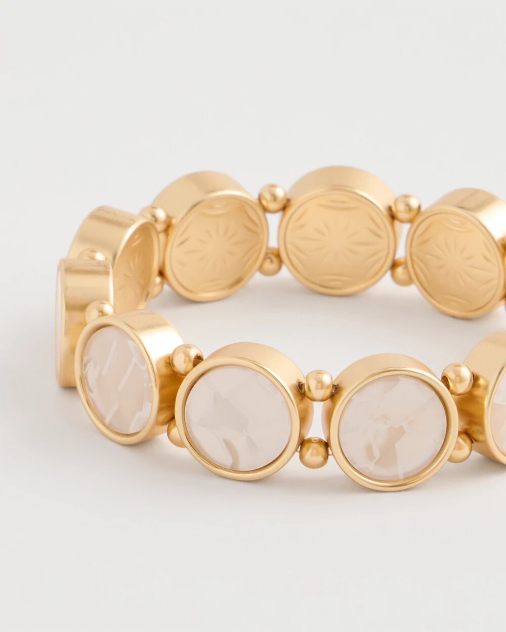 Chico's Outlet Gold Pearlescent Goldtone Stretch Bracelet