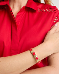 Chico's For Sale Red Red Goldtone Glam Stretch Bracelet