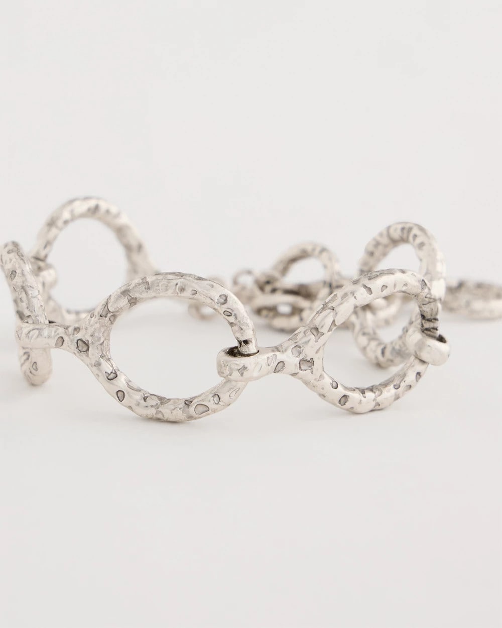 Chico's Online Silver Silvertone Open Link Toggle Bracelet
