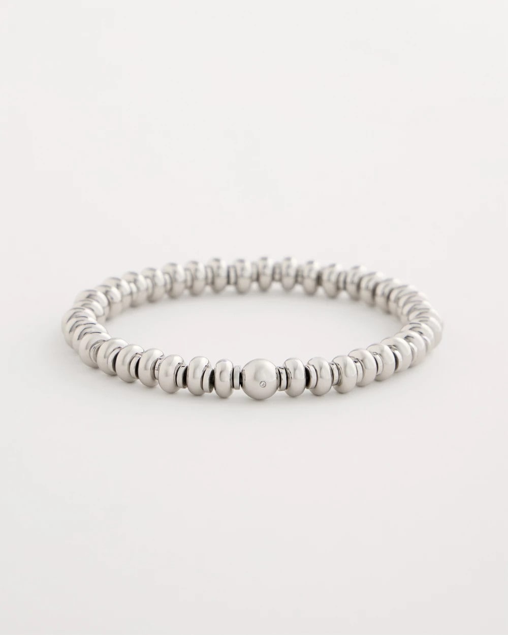 Chico's Discount Silver Silvertone Rounded Stretch Bracelet