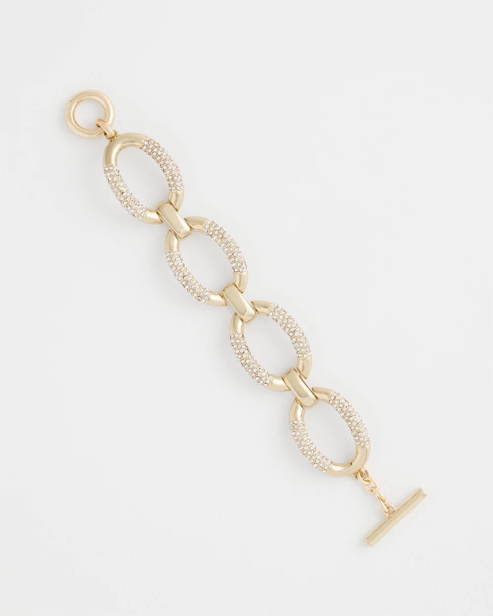 Chico's Sale Gold Large Pave Link Toggle Bracelet