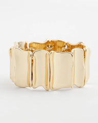 Chico's For Sale Gold Gold Wavy Stretch Cuff