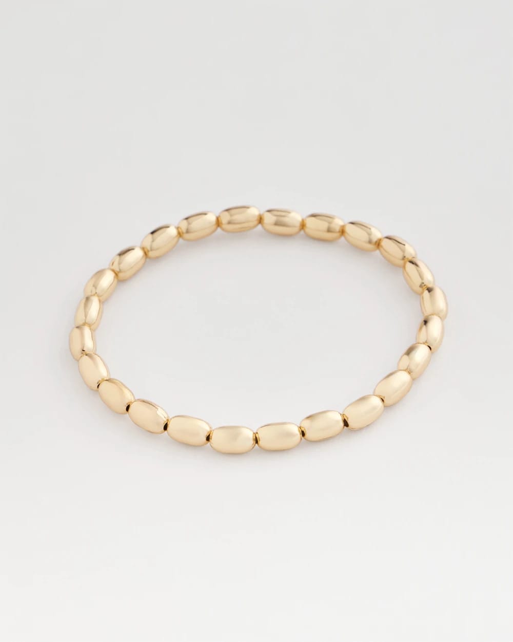Chico's Online Gold Goldtone Oval Beaded Stretch Bracelet