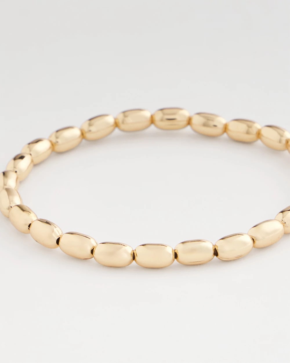 Chico's Online Gold Goldtone Oval Beaded Stretch Bracelet