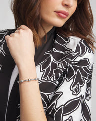Chico's Discount Silver Silver-tone Medium Bead Stretch Bracelet
