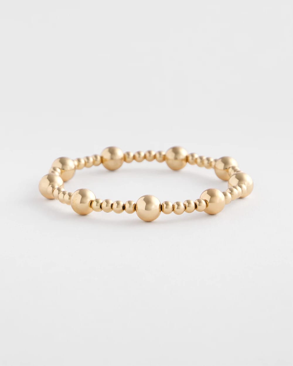 Chico's Sale Gold Gold-tone Medium Bead Stretch Bracelet