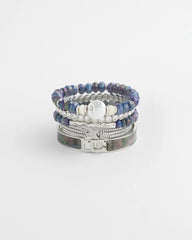 Chico's Online Silver Faux Tennis Stretch Bracelet