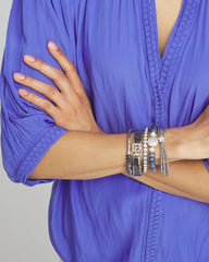 Chico's Online Silver Faux Tennis Stretch Bracelet
