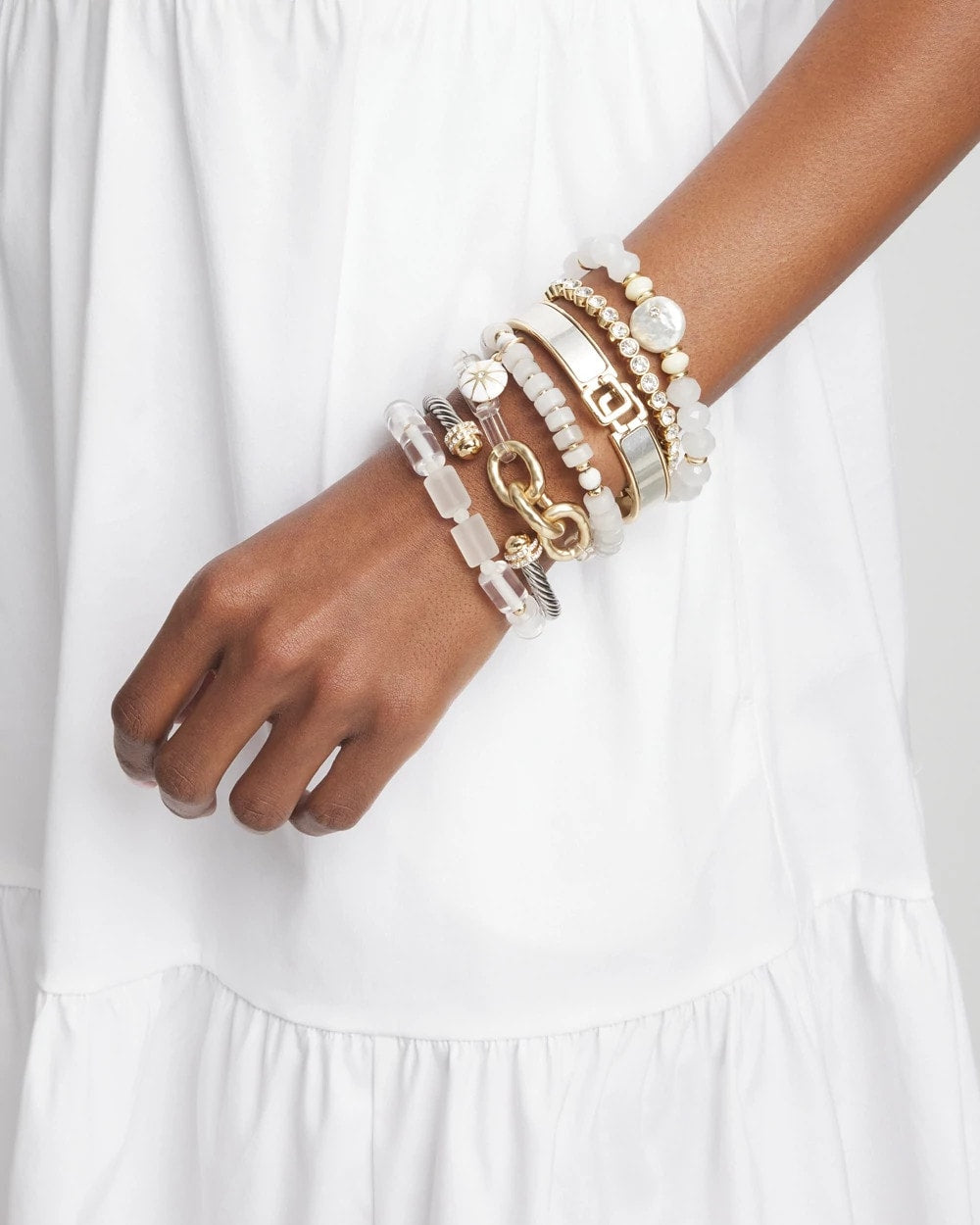 Chico's Discount Gold Goldtone Stretch Tennis Bracelet