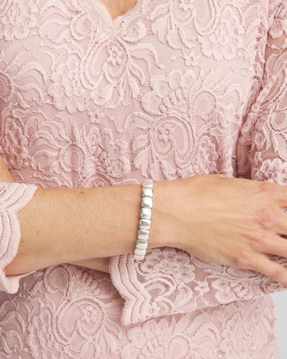 Chico's Outlet Silver Silvertone Stretch Bracelet