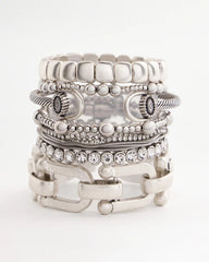 Chico's Outlet Silver Silvertone Stretch Bracelet