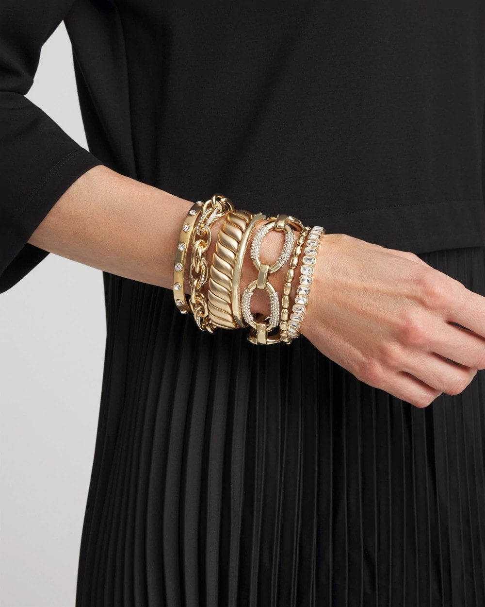 Chico's Online Gold Matte Twist Stretch Bracelet