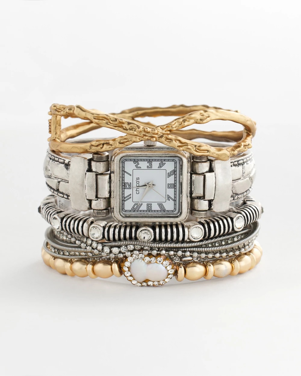 Chico's Outlet Silver Silvertone Multistrand Bracelet