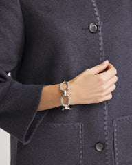 Chico's Online Silver Large Pave Link Toggle Bracelet