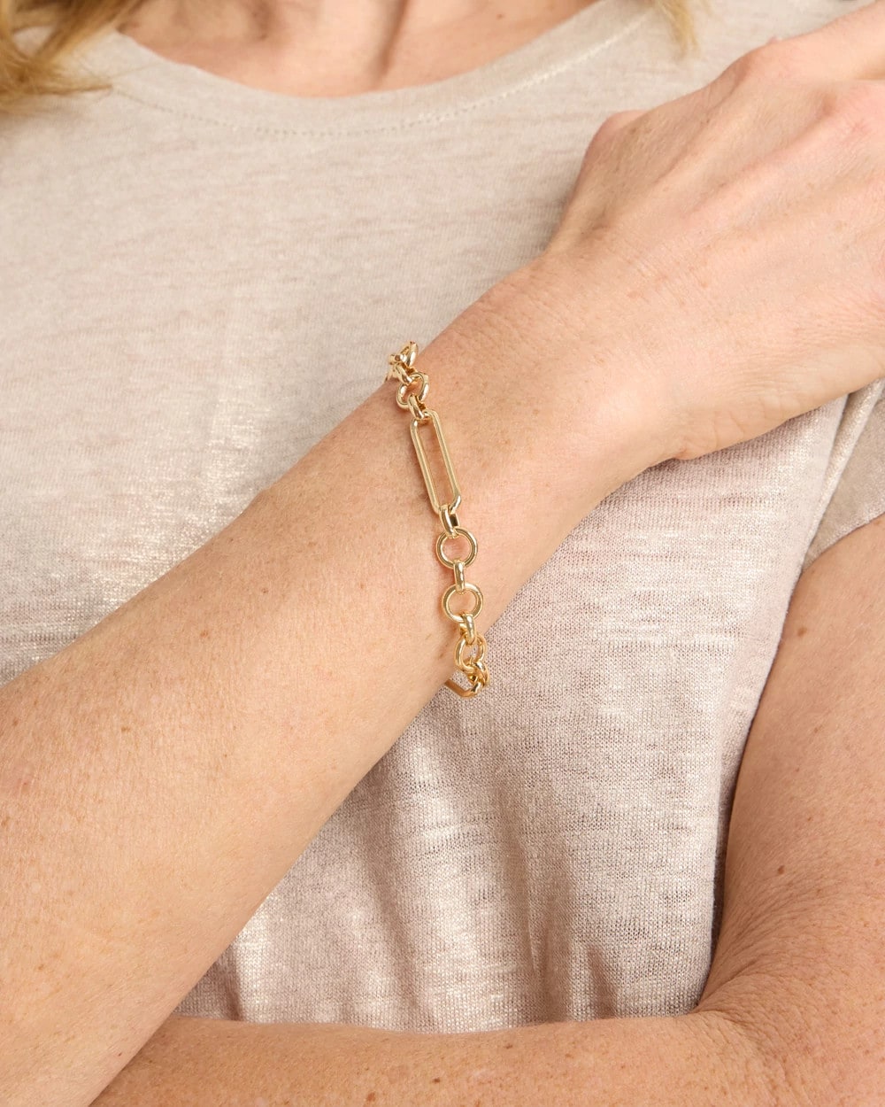 Chico's Discount Gold Shiny Goldtone Novelty Charm Bracelet