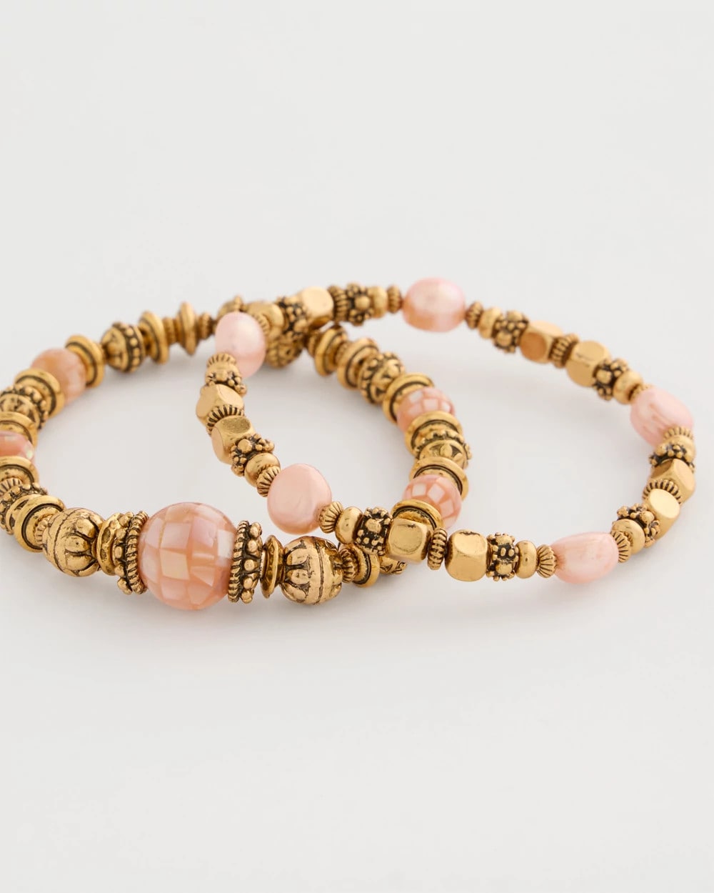 Chico's Sale Coral Stretch Bracelet Set of Two