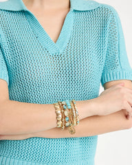 Chico's On Sale Light Blue Jade Stone Link Charm Bracelet