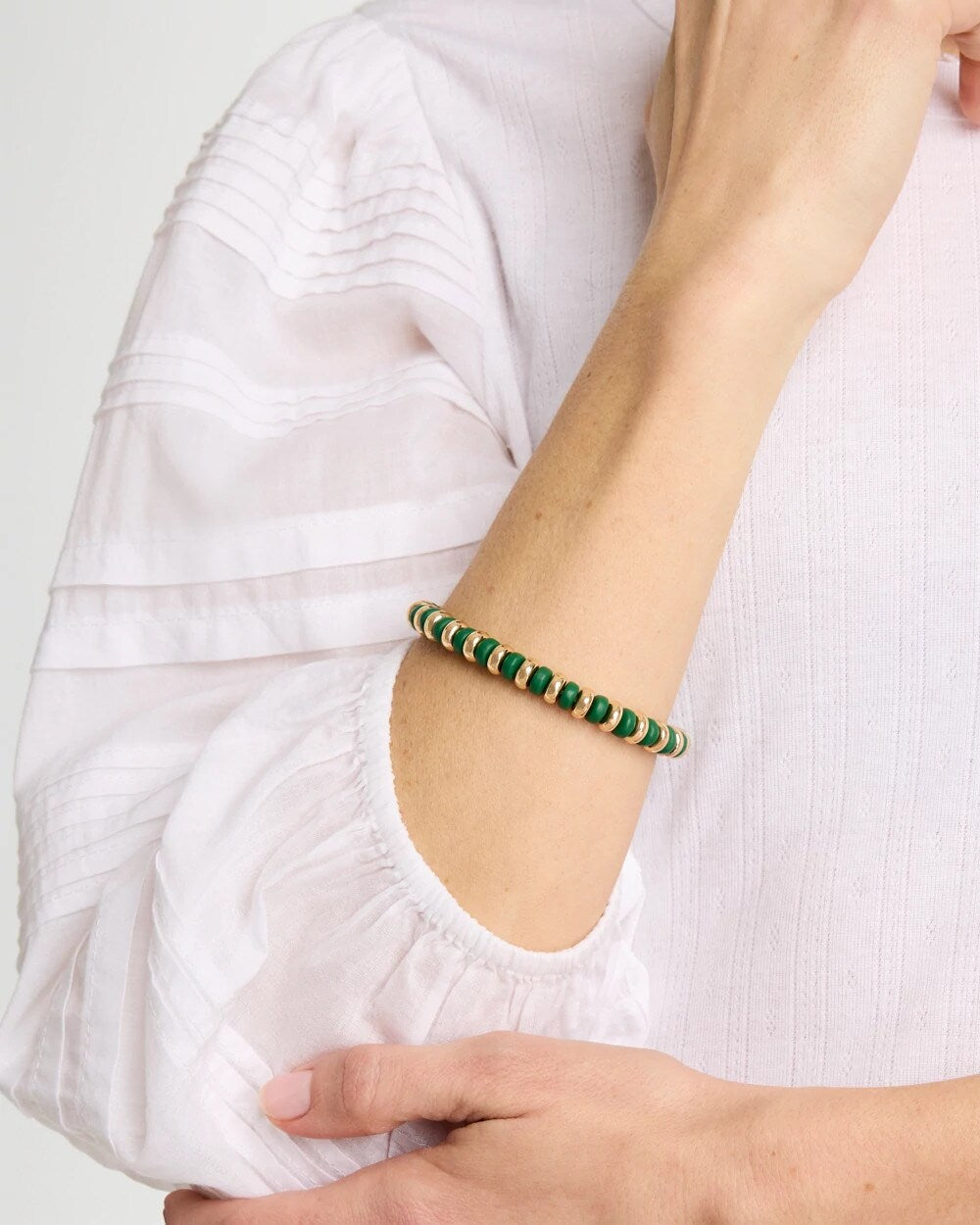 Chico's Sale Green Green Gold Slice Stretch Bracelet
