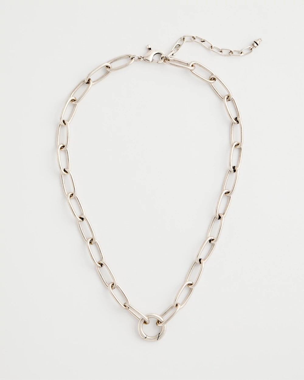 Chico's Outlet Silver Silvertone Charm Link Necklace