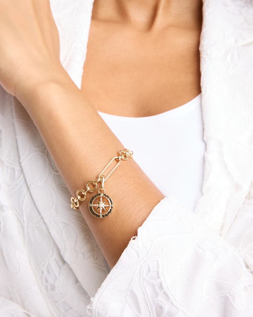 Chico's Outlet Gold Compass Charm
