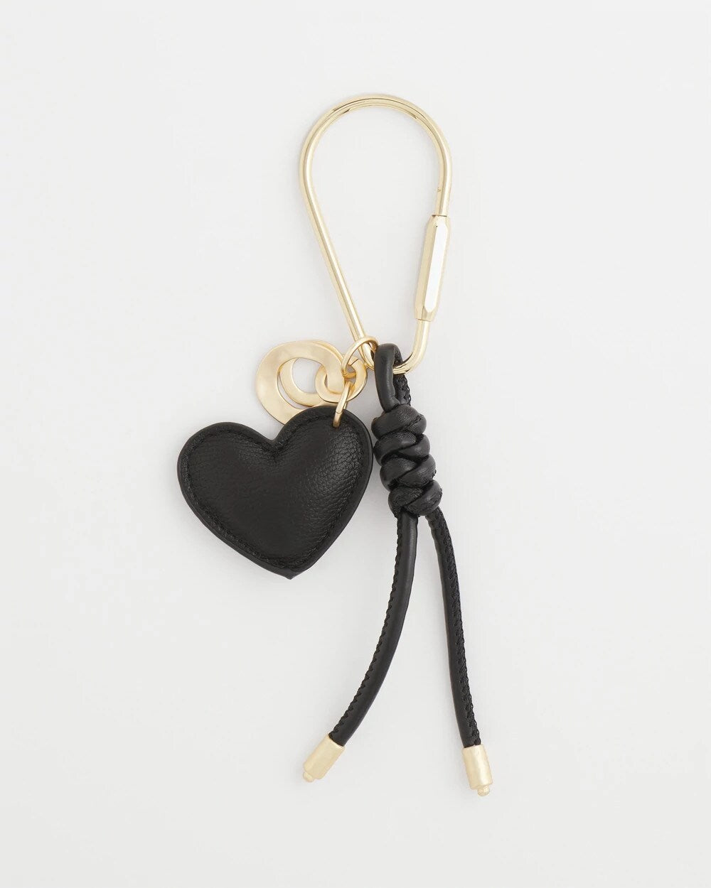 Chico's Online Black Faux Leather Heart Bag Charm