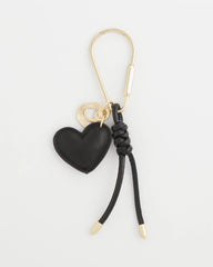 Chico's Online Black Faux Leather Heart Bag Charm