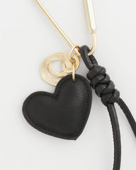 Chico's Online Black Faux Leather Heart Bag Charm