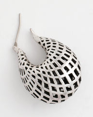 Chico's For Sale Silver Silver Lattice Puff Hoop Earrings