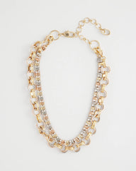 Chico's Online Mixed Metals Convertible Tri-Tone Short Necklace