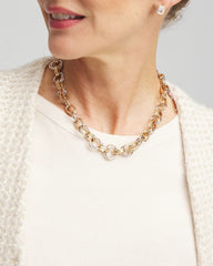 Chico's Online Mixed Metals Convertible Tri-Tone Short Necklace
