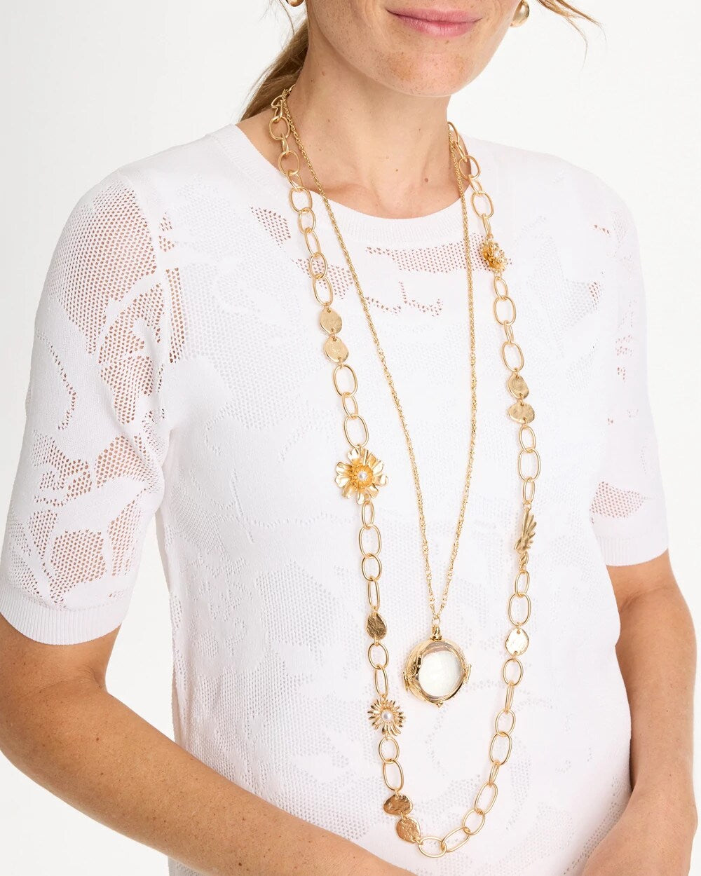 Chico's Sale Gold Butterfly Wing Monocle Necklace