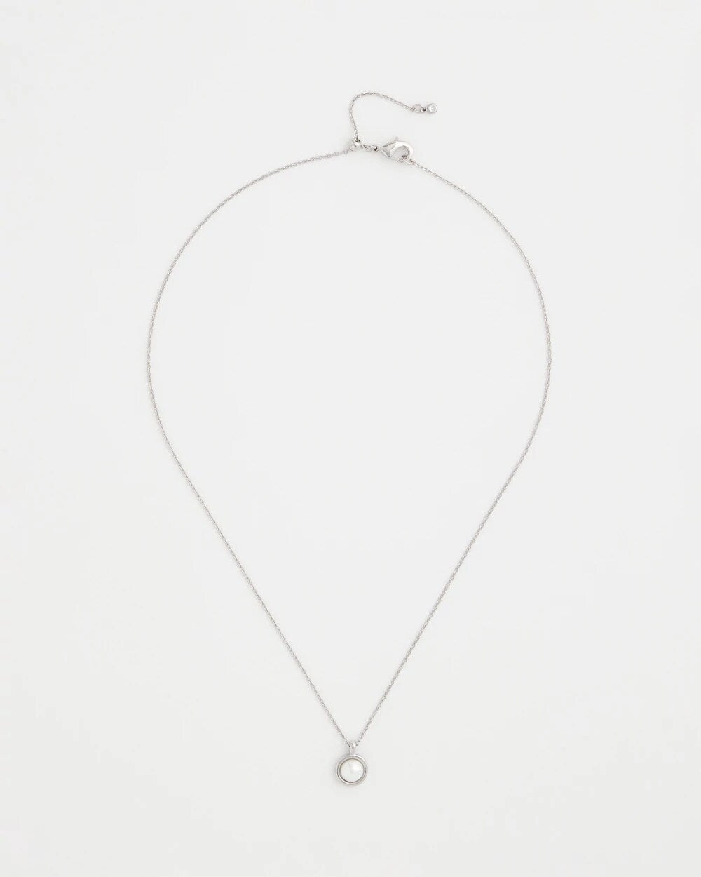 Chico's For Sale Silver Silver Pearl Single Strand Necklace