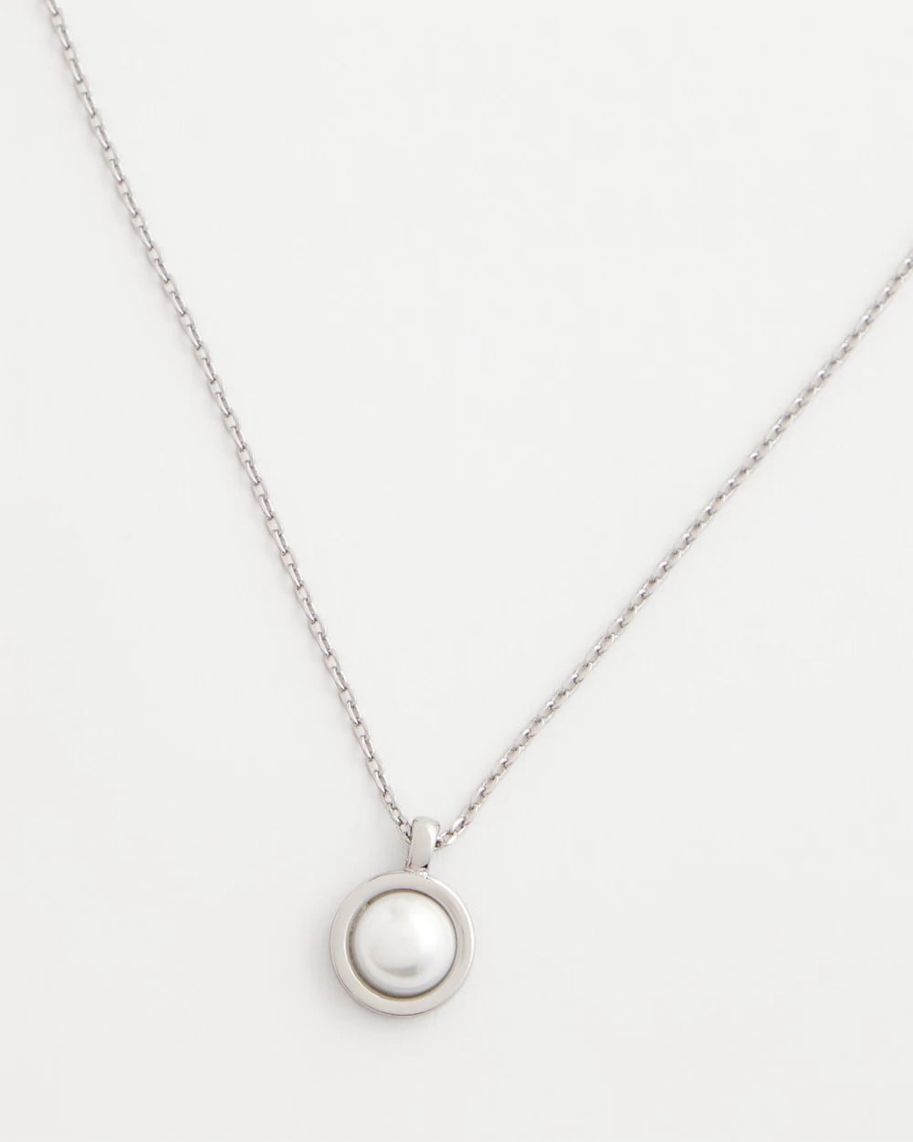 Chico's For Sale Silver Silver Pearl Single Strand Necklace