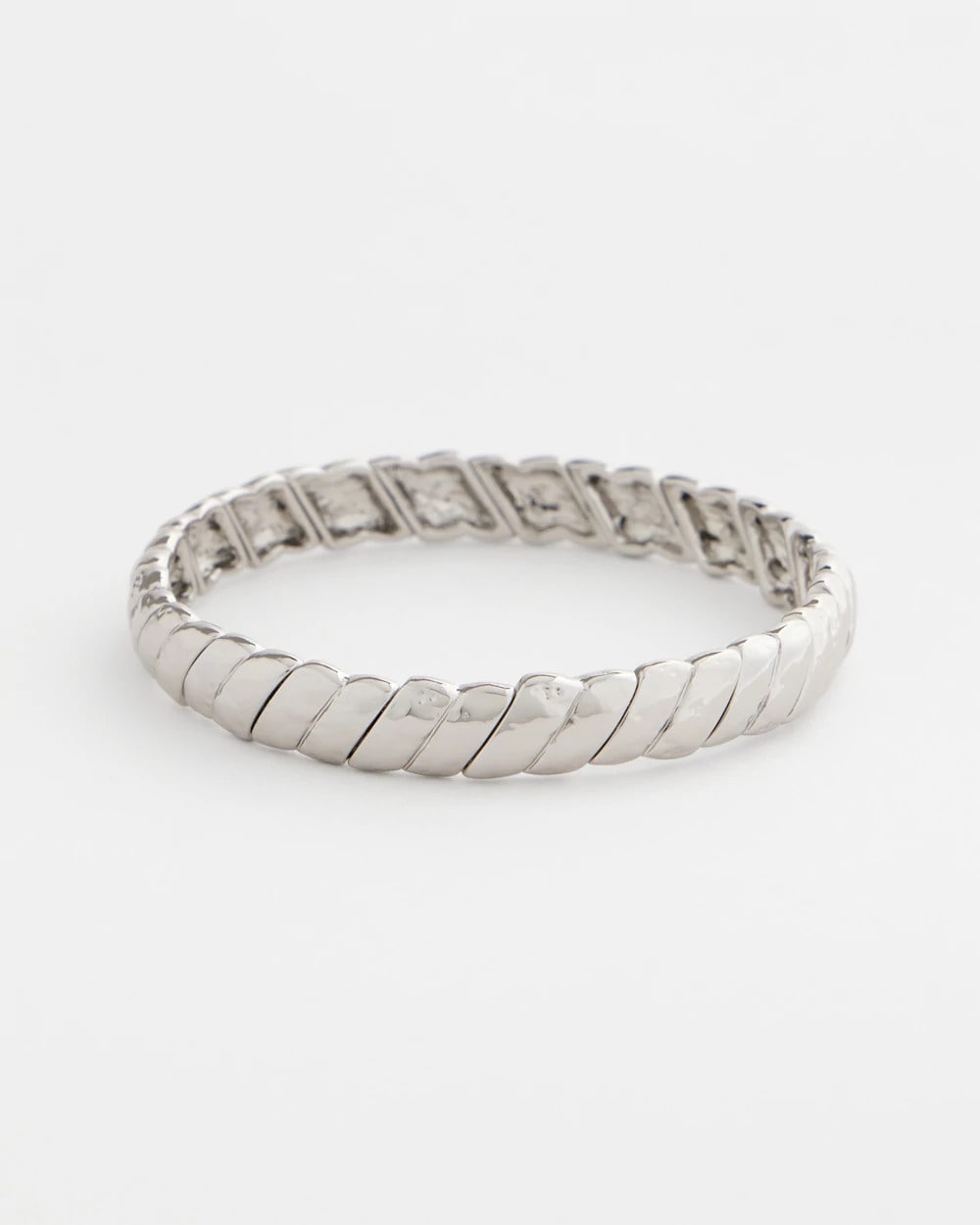 Chico's Online Silver Thin Twist Stretch Bracelet